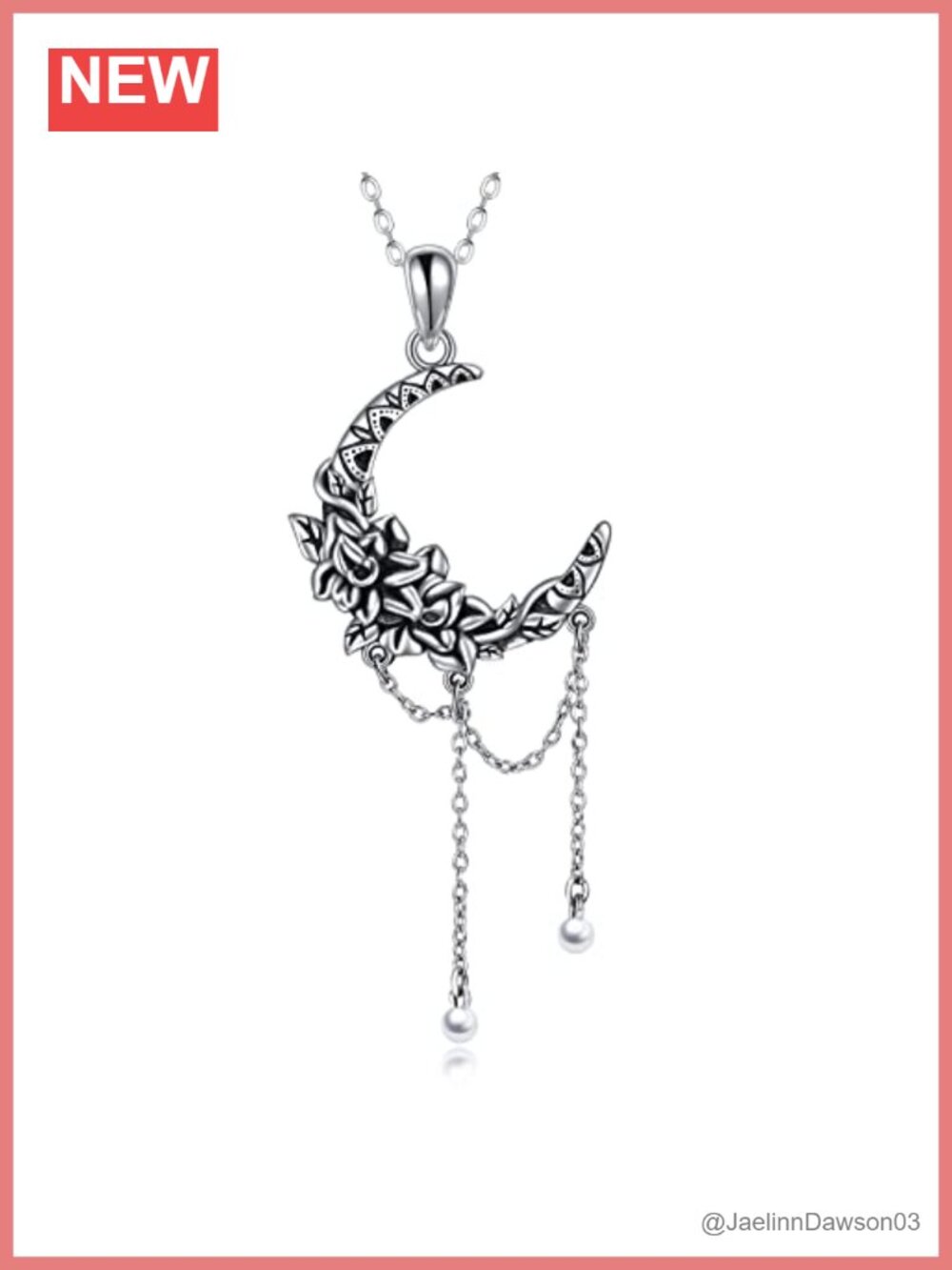 ONEFINITY 925 Sterling Silver Gothic Witch Necklace Pendant Women Girls